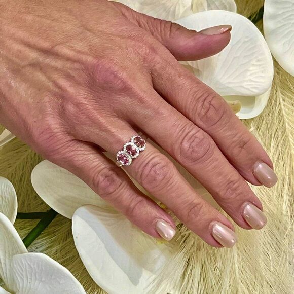 Natural Tourmaline Diamond R Size 7 14k W Gold 1.58 TCW Certified $4,975 218116 - Picture 6 of 11